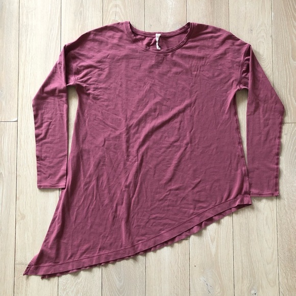 Lululemon To The Point Asymmetrical Long Sleeve Shirt in Misty Merlot Size 4 - Picture 2 of 10